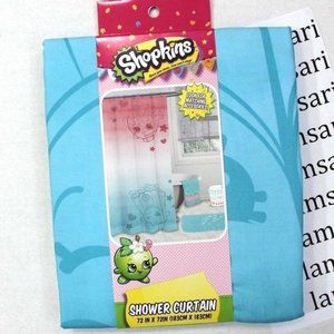 Shopkins Printed Fabric Shower Curtain - Blue Pink White